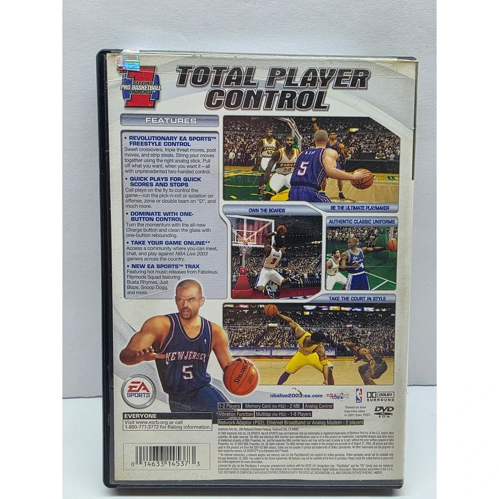 NBA Live 2003 PS2 PlayStation 2 Complete CIB Bonus Music CD Jason Kidd Retro